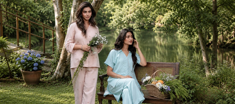 sachin and babi light blue dress 2 Piece - Embroidered Suit - KFE26-60