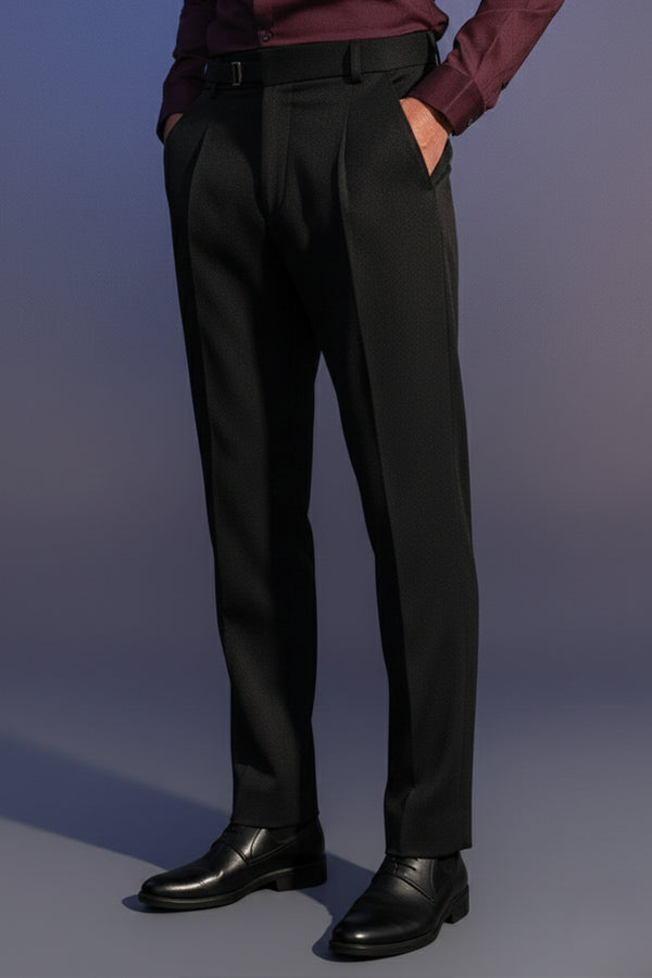 Side-Buckle Loose-Fit Formal Pant