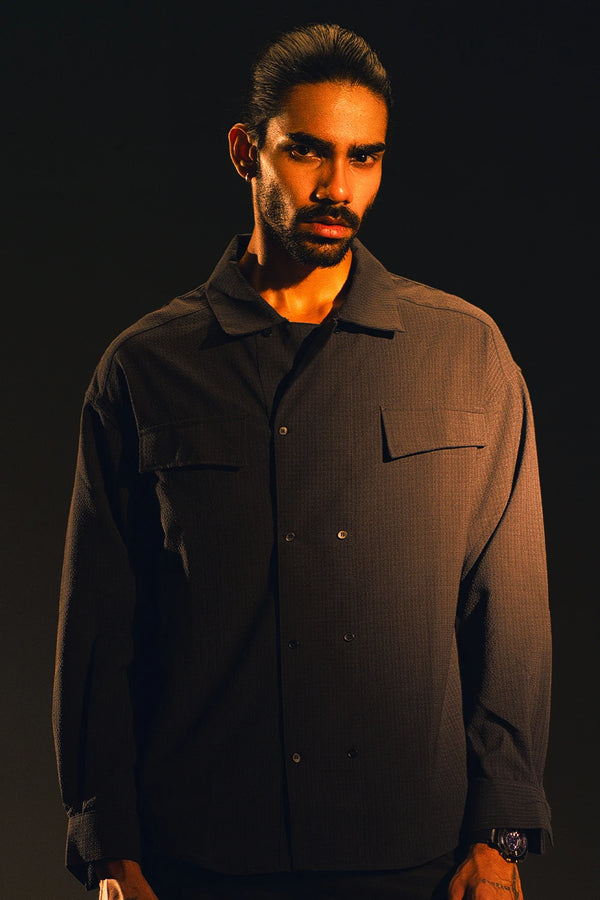 Regular-Fit Textured Overshirt