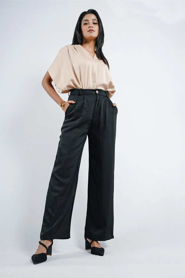 Premium Wide Leg Silk Trouser