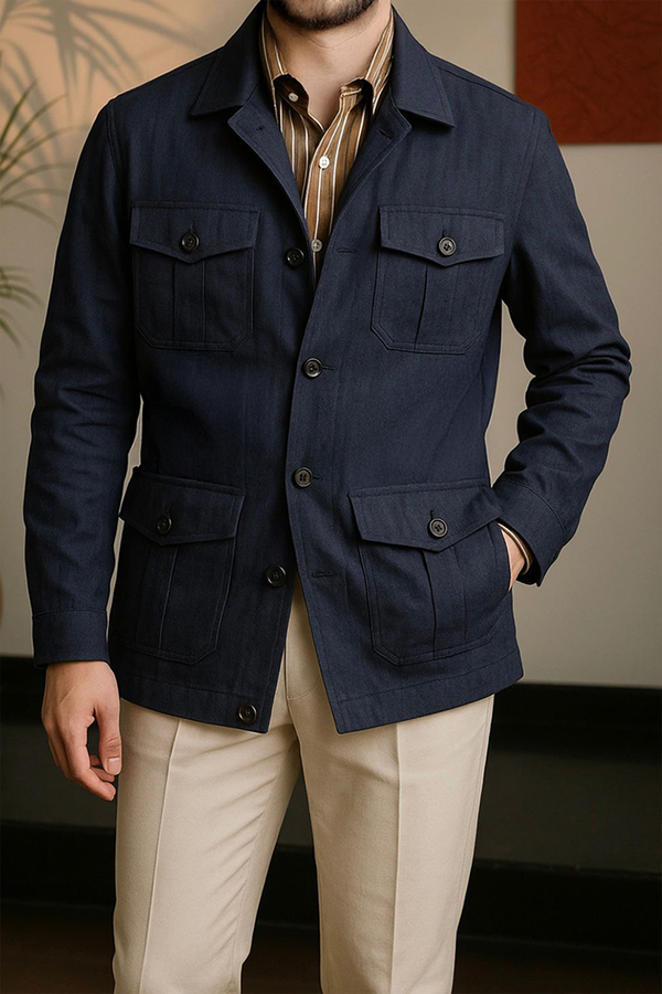 Classic Linen Safari Blazer