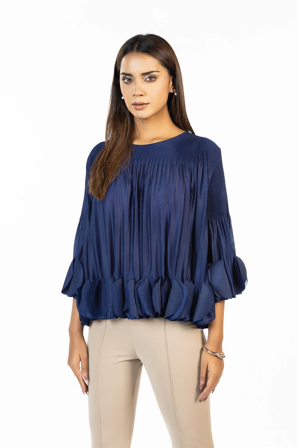 Premium Silk Pleated Top