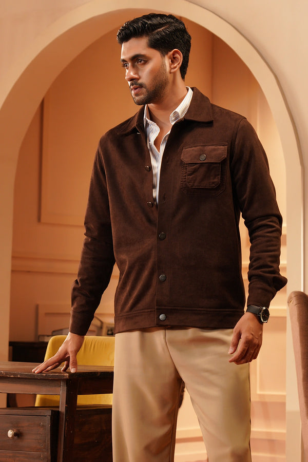 Buttoned Suede Jacket