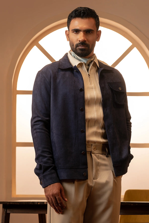 Buttoned Suede Jacket