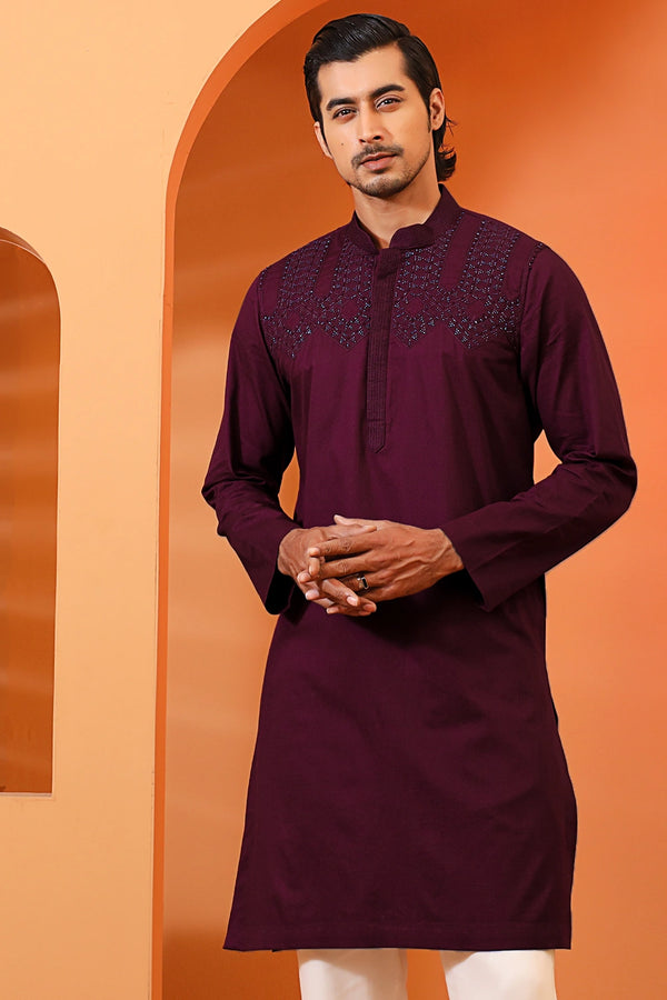 Zardozi Worked Slim Fit Panjabi