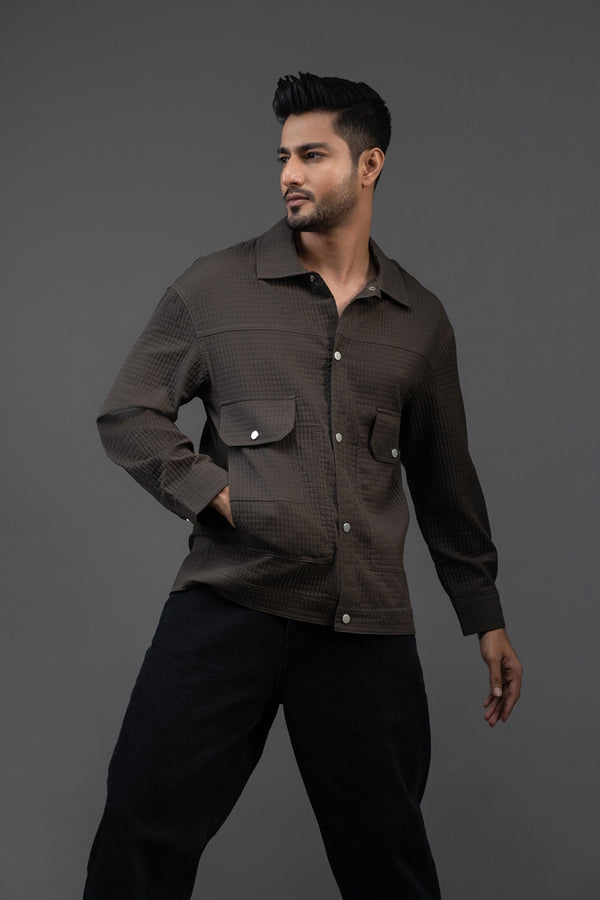 Relaxed-Fit Textured Overshirt