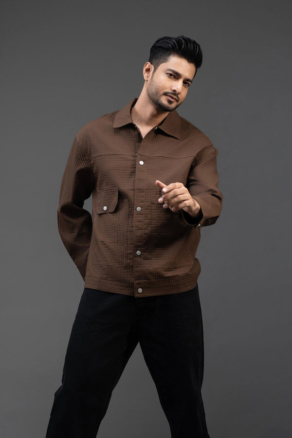 Relaxed-Fit Textured Overshirt