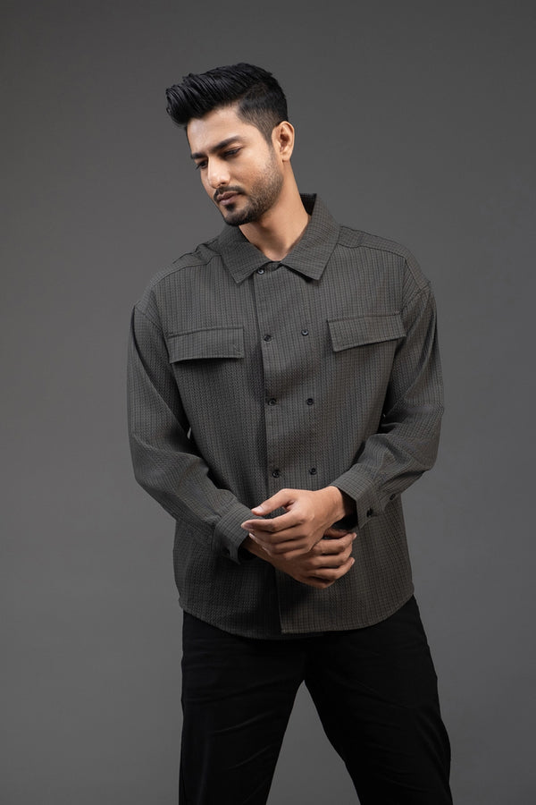 Regular-Fit Textured Overshirt