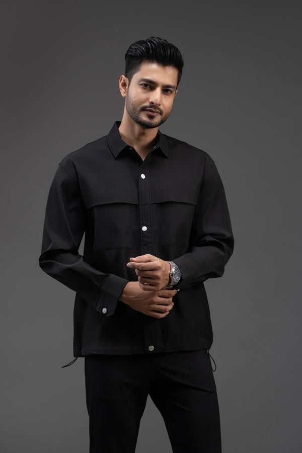 Relaxed-Fit Textured Overshirt