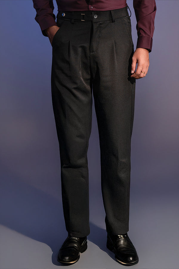Side-Buckle Loose-Fit Formal Pant