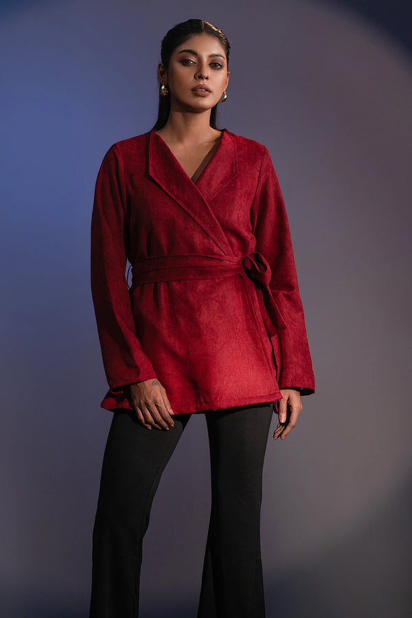 Suede Wrap Jacket