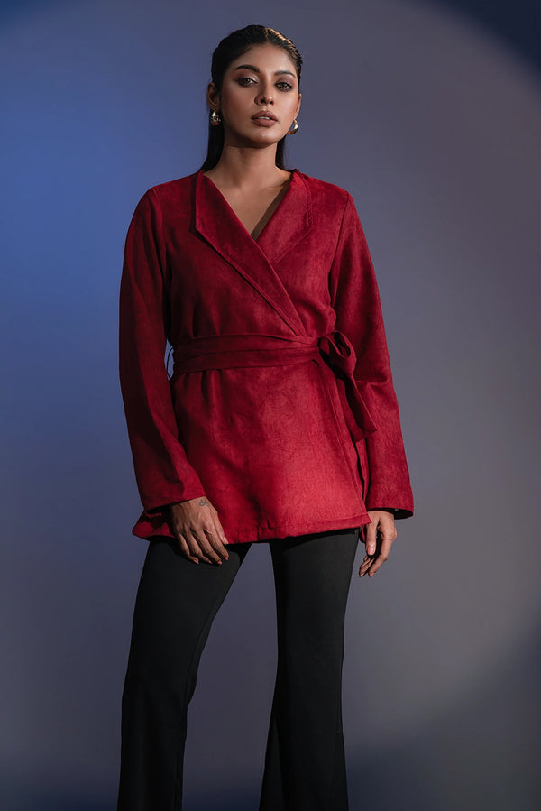 Suede Wrap Jacket
