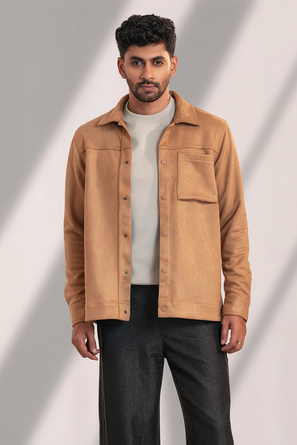 Buttoned Suede Jacket