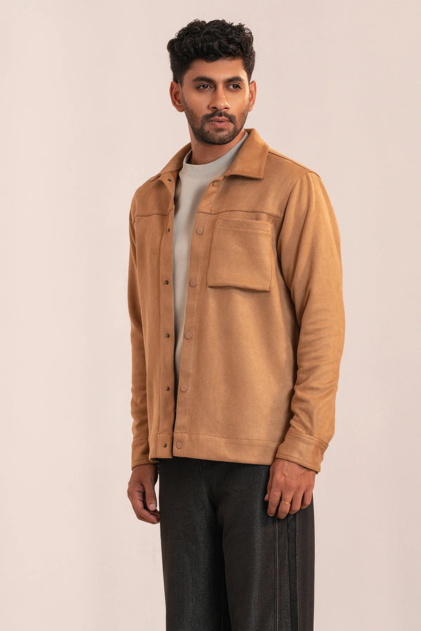 Buttoned Suede Jacket