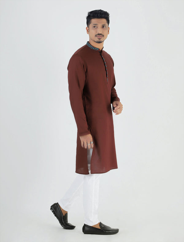 Slim Fit Jacquard Panjabi