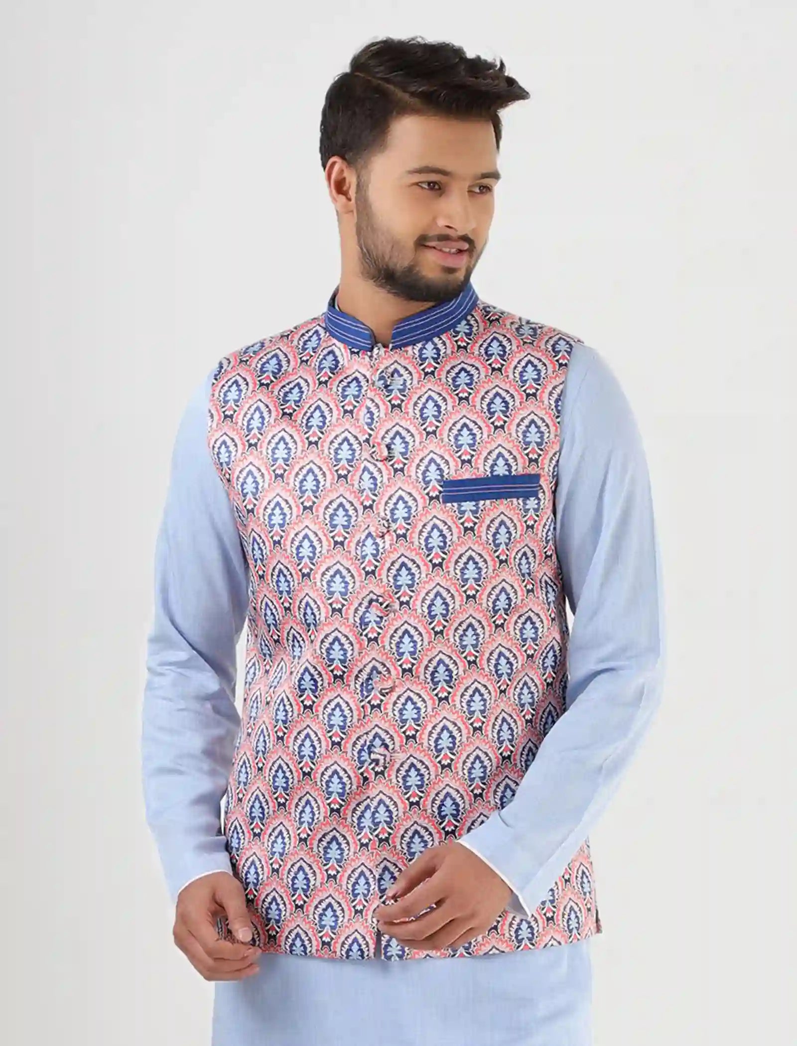 Traditional Waist Coat with Stitched Collar & Pocket
