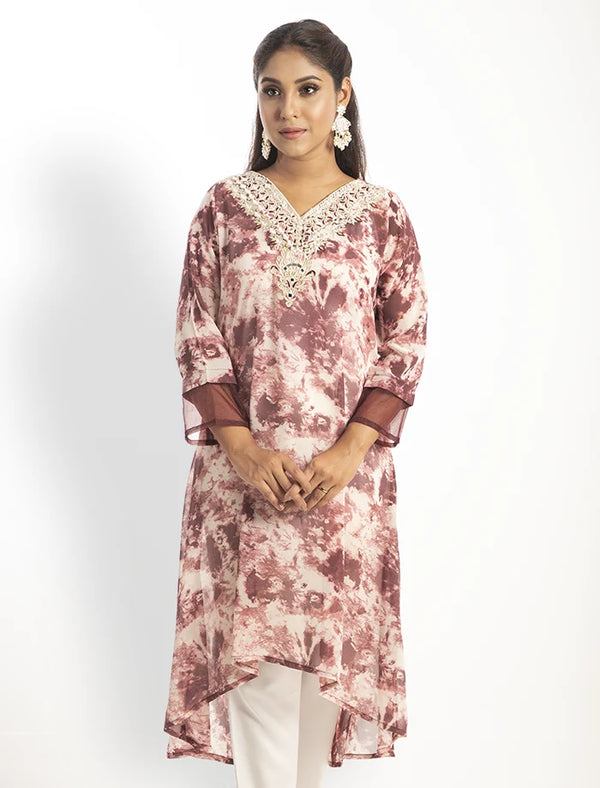 Mirror Worked High Low Kurti