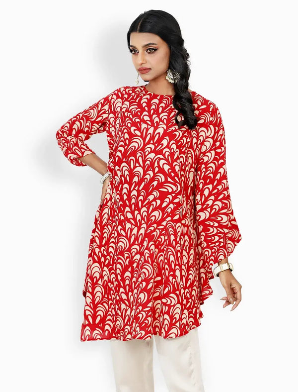 Printed Kaftan With Zardozi Pant