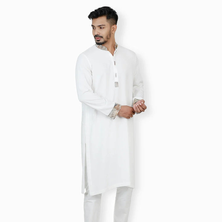 Simple Contrast Regular Fit Panjabi - Blucheez