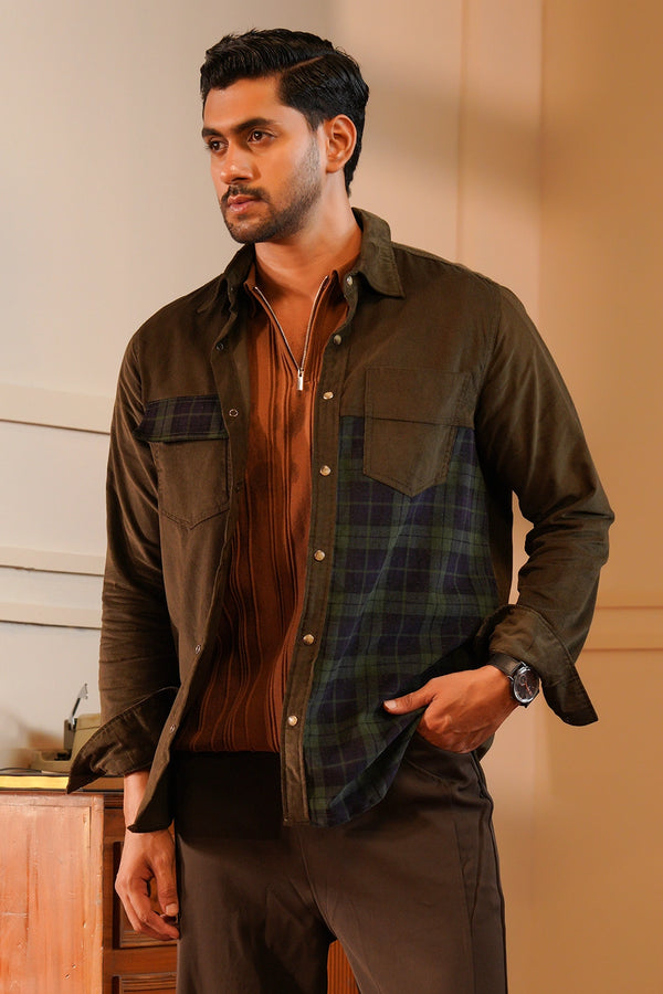 Panelled Corduroy Overshirt