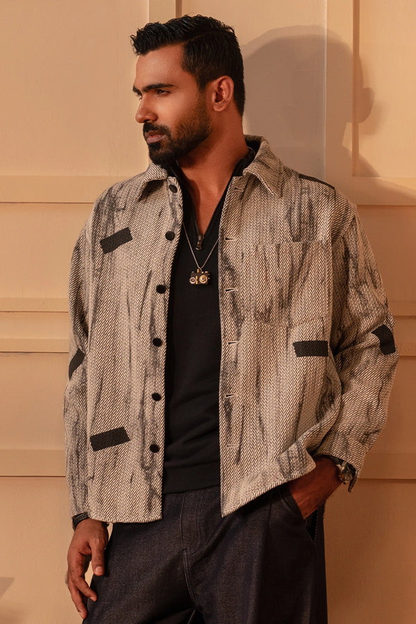 Textured Black Label Overshirt