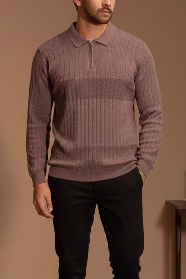 Structured Zip-Collar Sweater