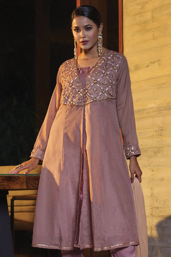 Zardozi Worked Anarkali Set