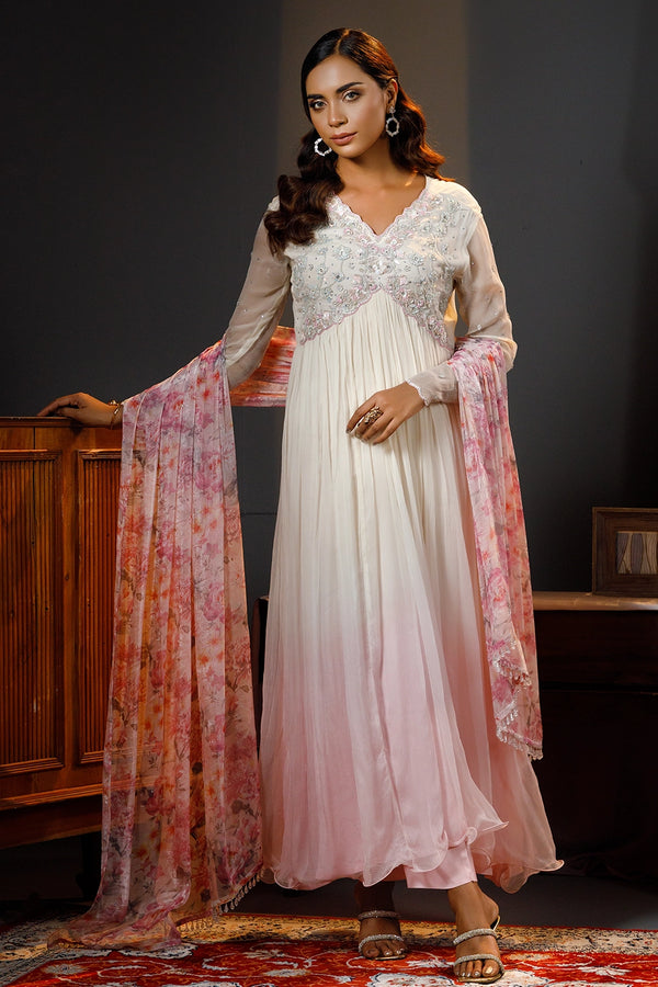 Premium Shaded Anarkali Set