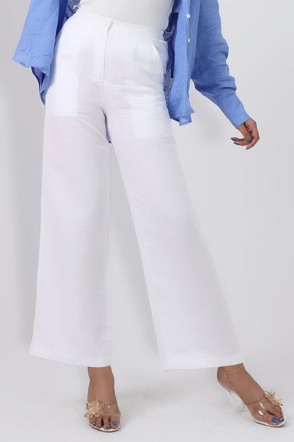 Wide leg linen pant