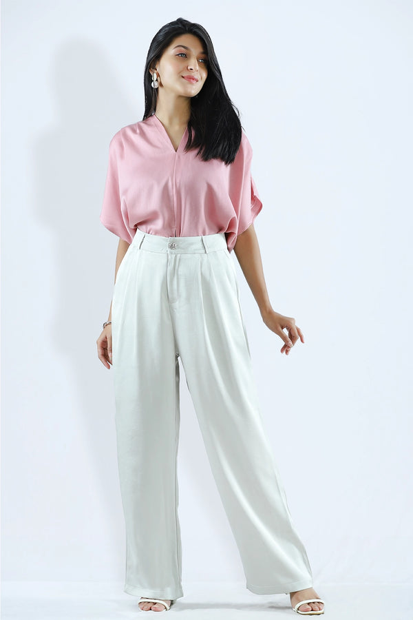 Premium Wide Leg Silk Trouser