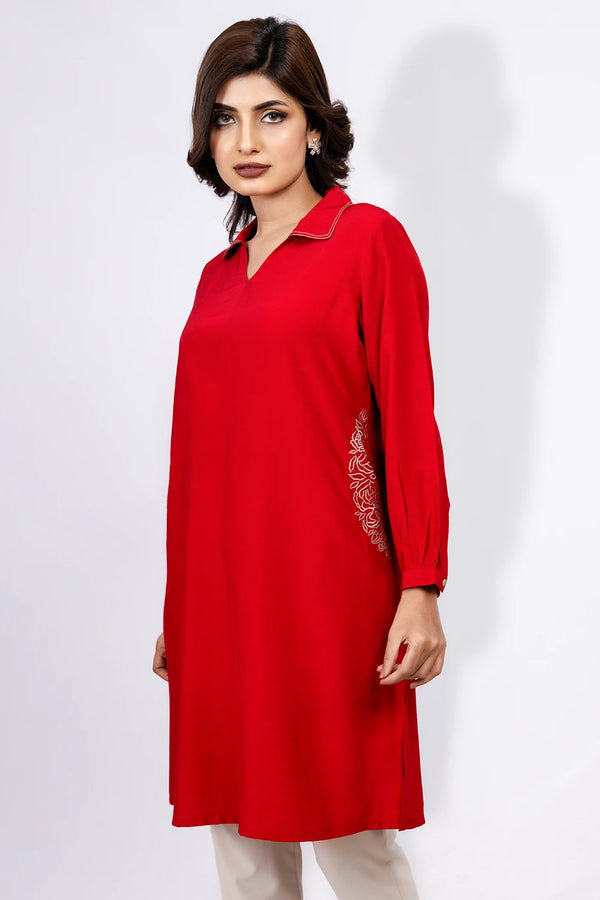 Embroidered Kurti With Pockets