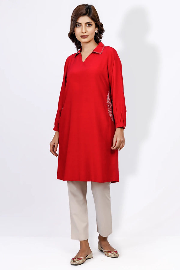 Embroidered Kurti With Pockets