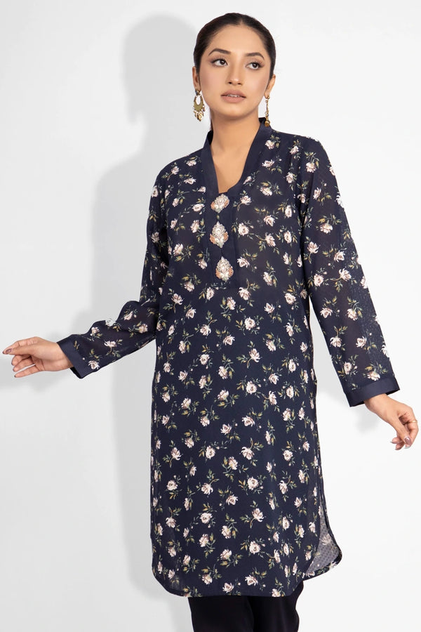 Printed Zardozi Worked Kurti