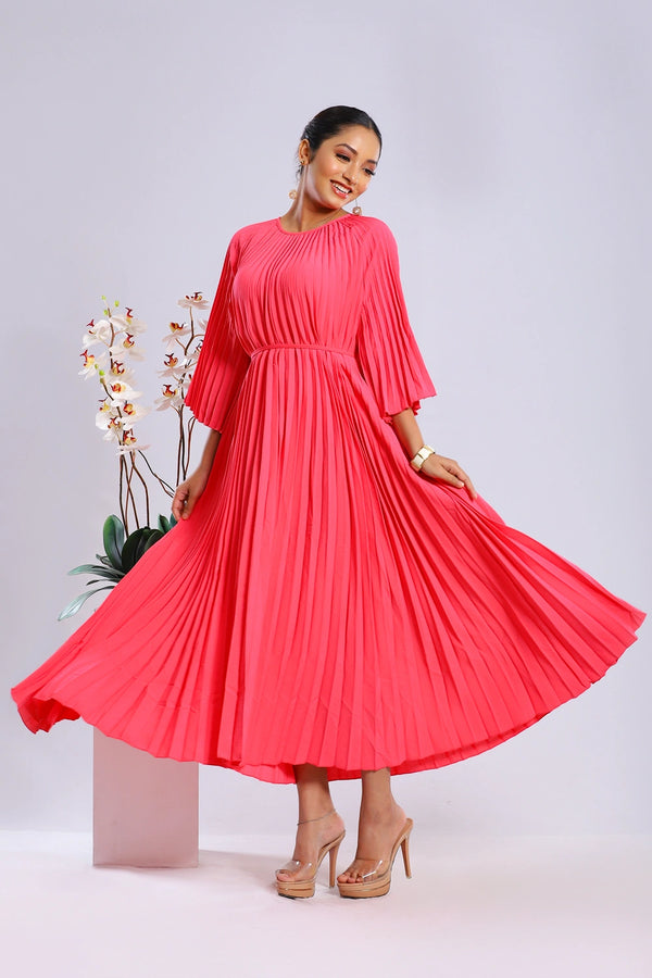 Premium Pleated Long Dress