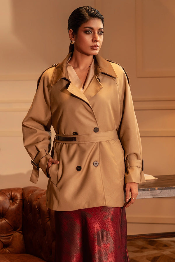 Midnight Crop Trench Coat