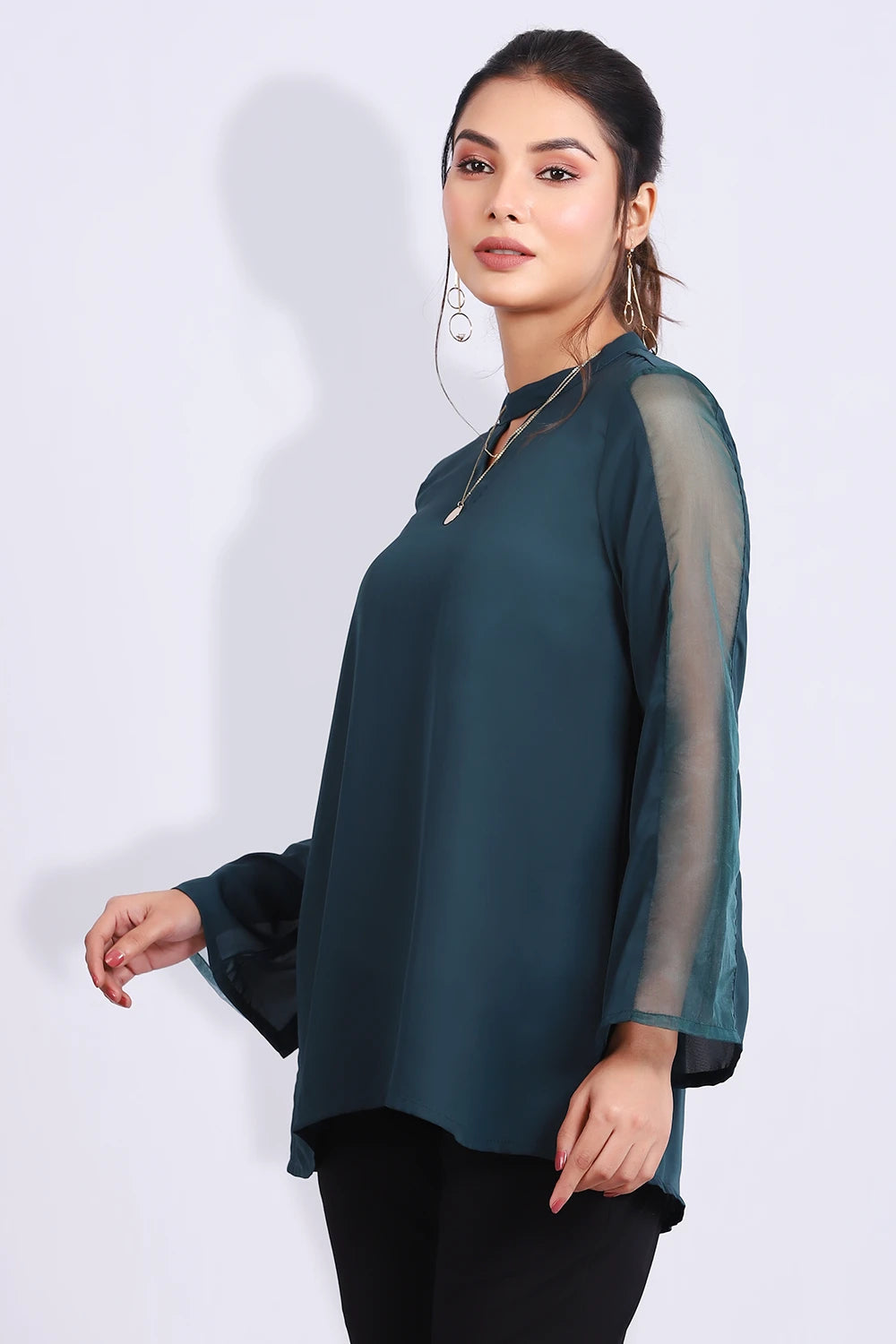 Panelled Long Sleeve Top