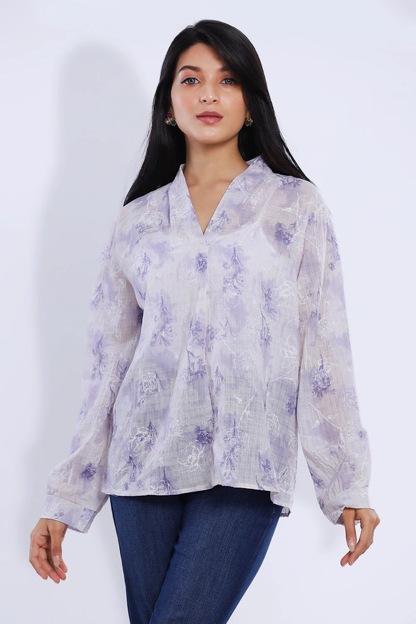 Printed Crepe Top
