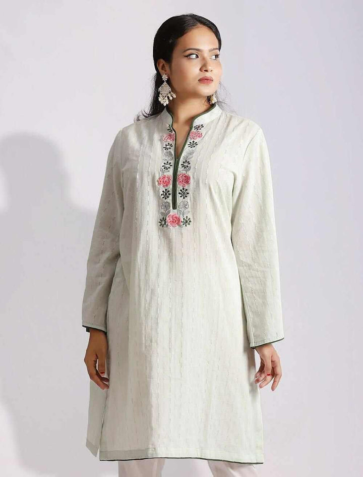 3d Embroidered Cotton Kameez