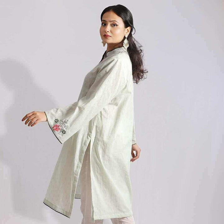 3d Embroidered Cotton Kameez - Blucheez