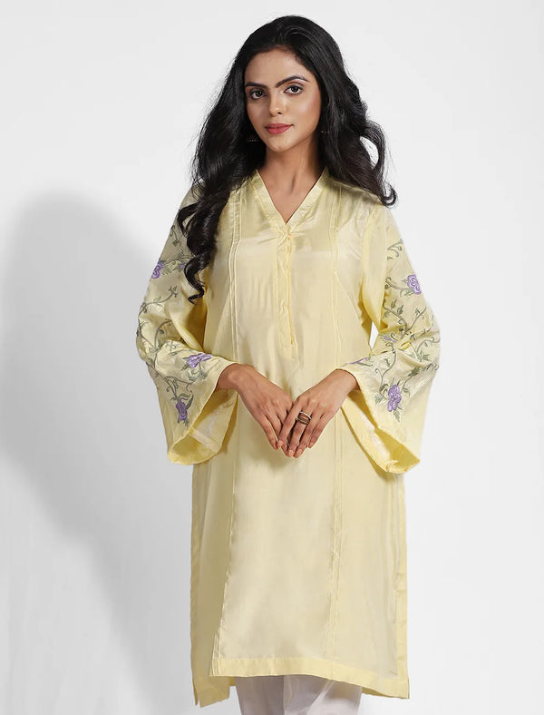 Embroidered Solid Kameez