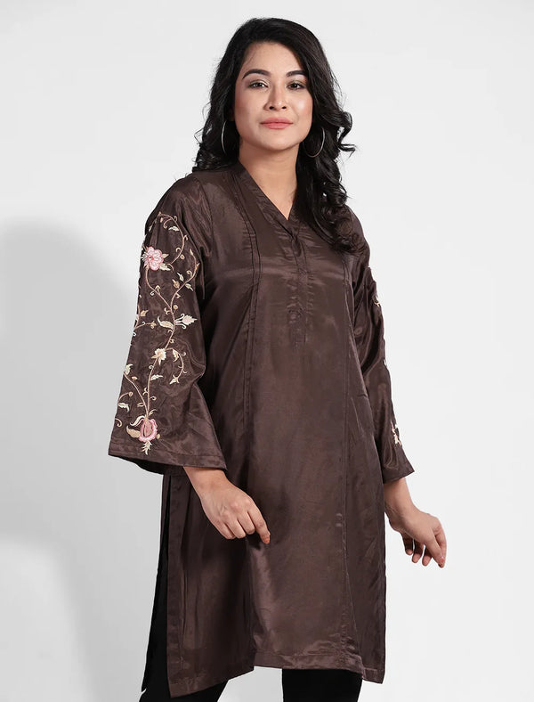 Embroidered Solid Kameez