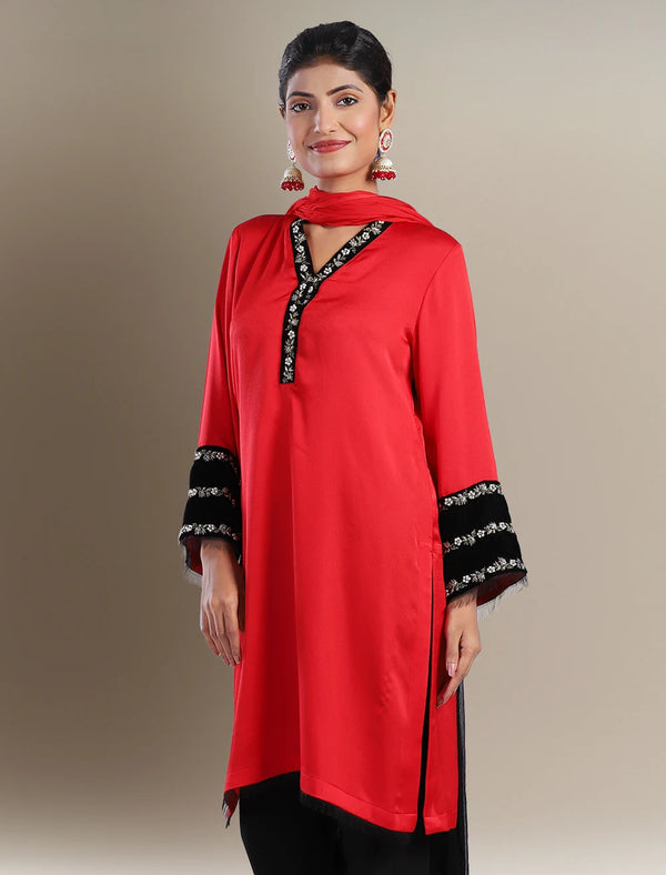 Regular Fit Zardozi Kameez with Dupatta