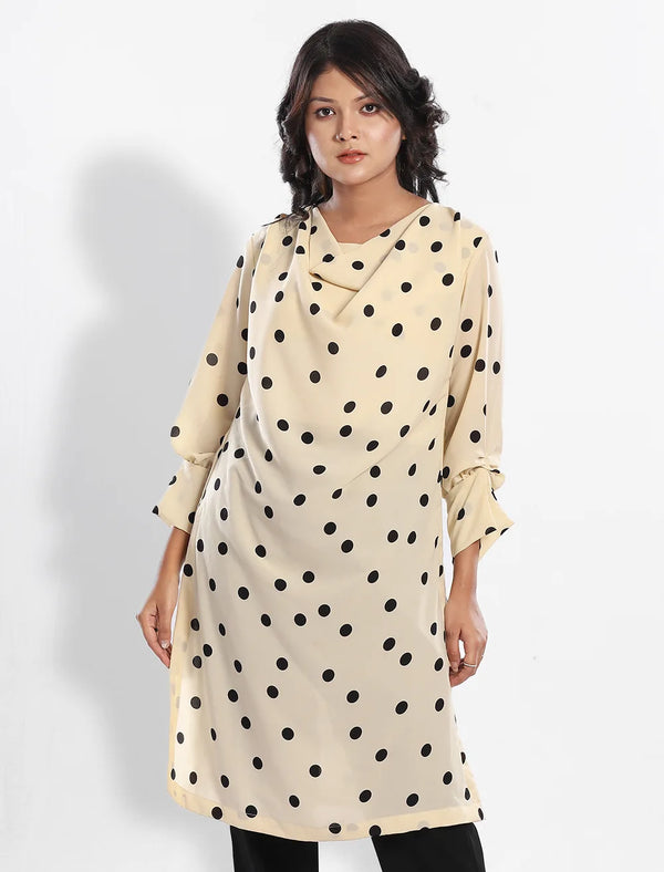 Polka Dot Asymmetric Kurti