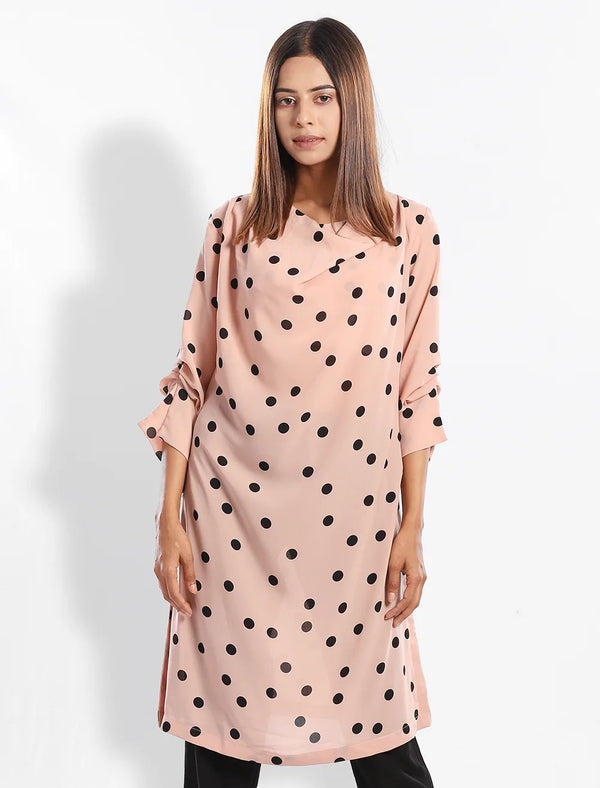 Polka Dot Asymmetric Kurti