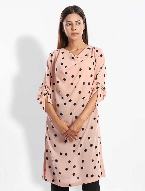 Polka Dot Asymmetric Kurti