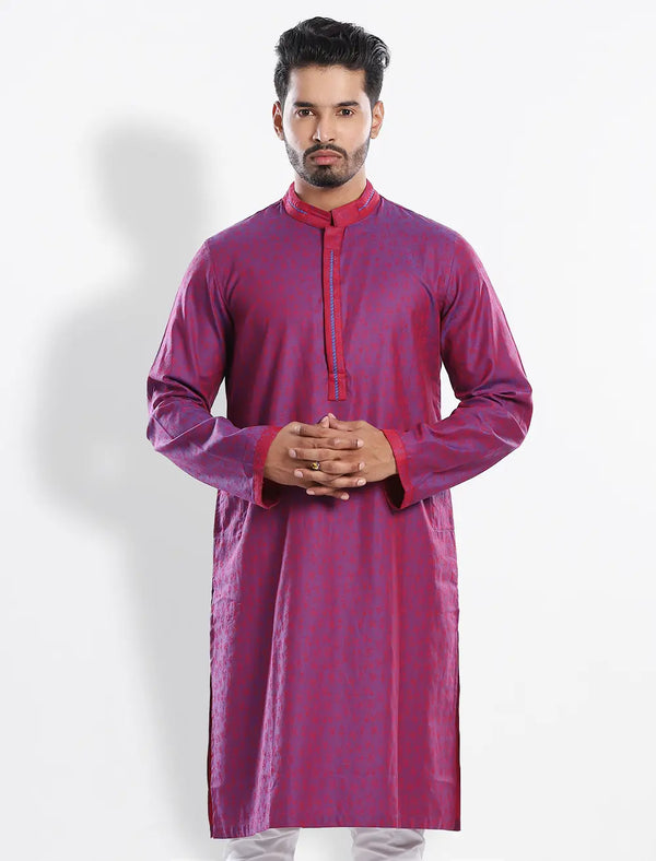 Cut And Sew Jacquard Printed Panjabi