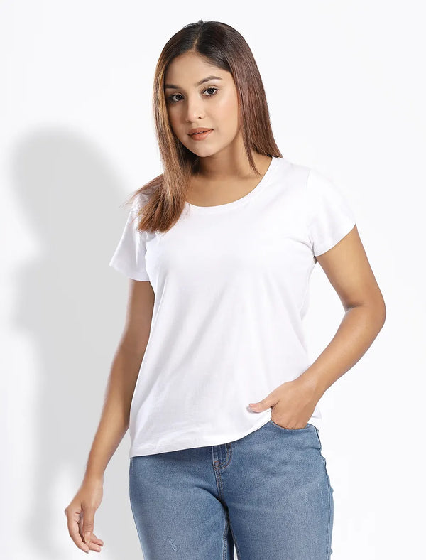 Round Neck Solid Tee