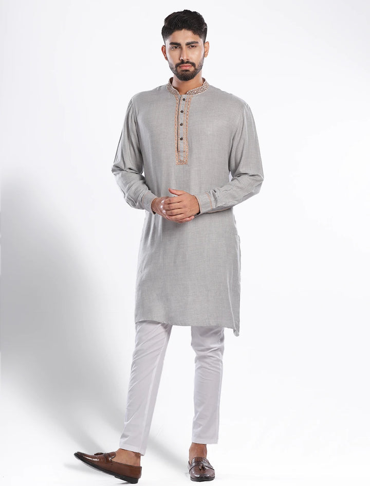 Embroidered Slim Fit Panjabi - Blucheez