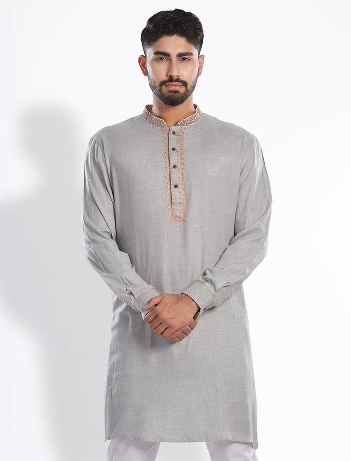 Embroidered Slim Fit Panjabi - Blucheez