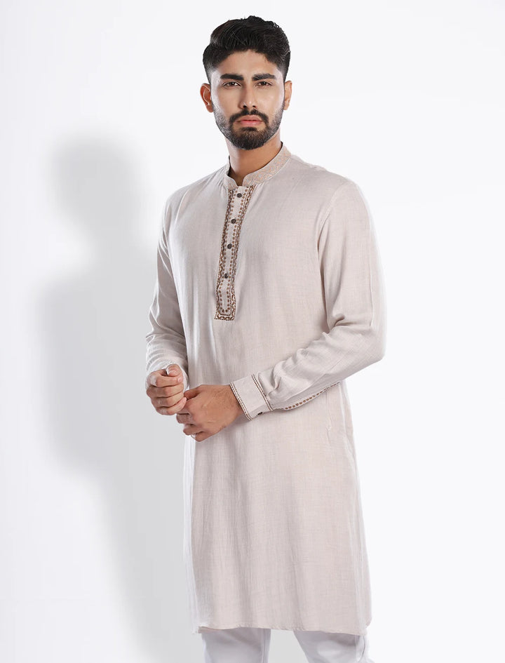 Embroidered Slim Fit Panjabi - Blucheez